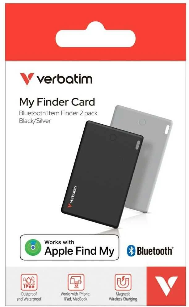 Verbatim My Finder Card Bluetooth juoda / sidabrinė – daiktų ieškiklis 2vnt MYFCR-02BS 32140
