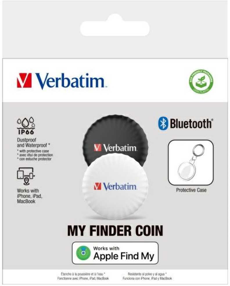 Verbatim My Finder Coin Bluetooth juoda balta - daiktų ieškiklis 2vnt MYFC-02BW 32134