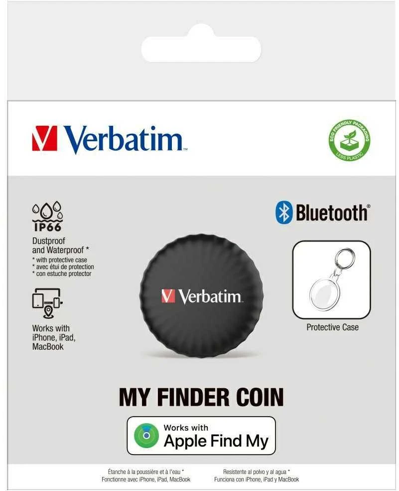 Verbatim My Finder Coin Bluetooth juodos spalvos- daiktų ieškiklis MYFC-01B 32133