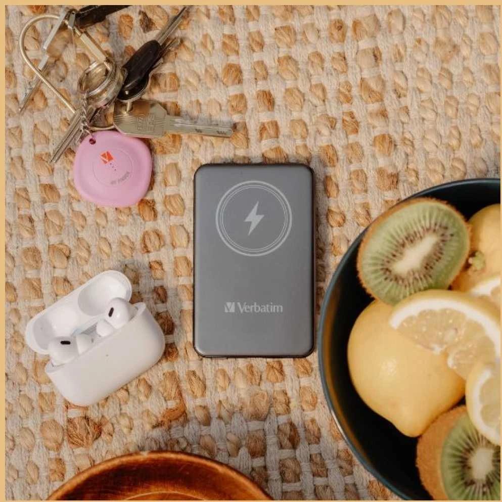 Verbatim Powerbank indukcinis `n` Go 15W 5000mAh belaidis Magnetic juodos spalvos 32240