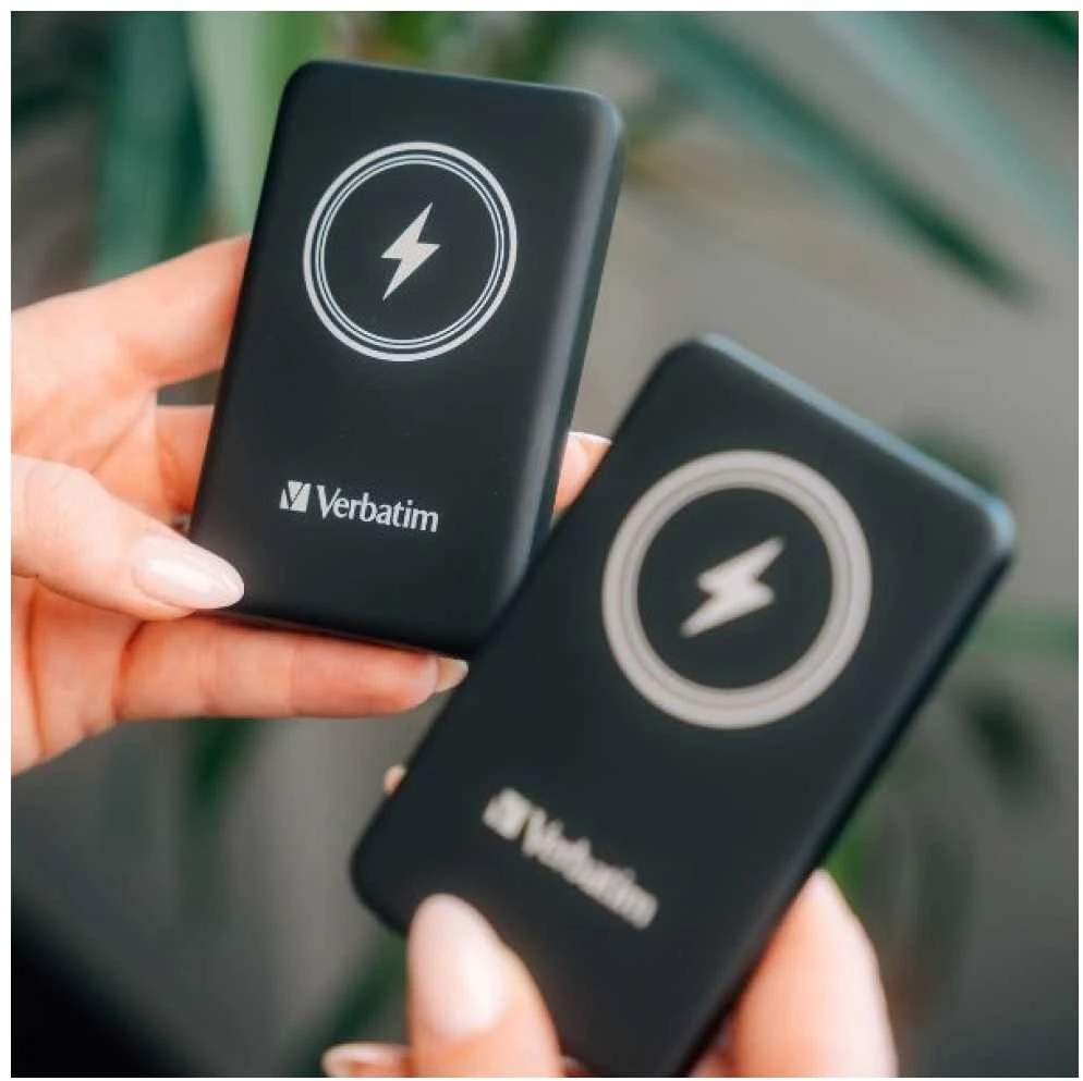 Verbatim Powerbank indukcinis `n` Go 15W 10000mAh belaidis Magnetic juodos spalvos 32245