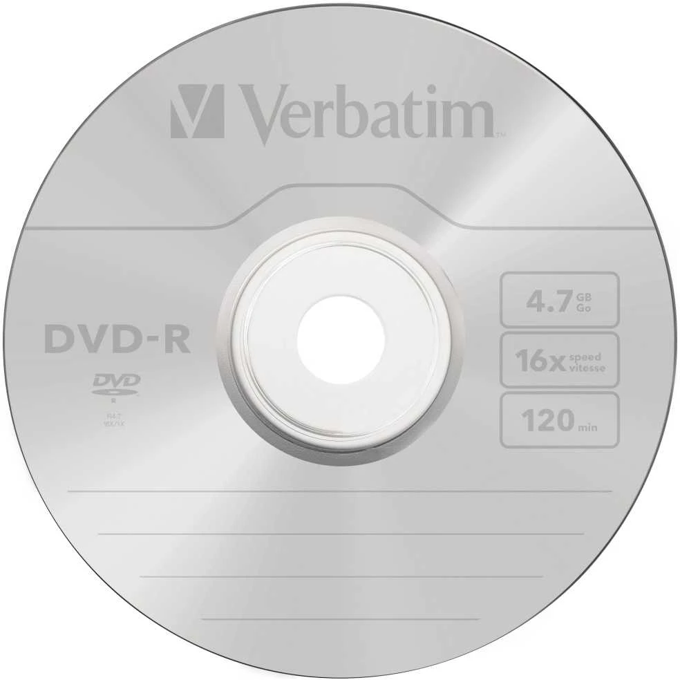 Verbatim DVD-R 4.7GB 16X 10pack AZO Matinis Sidabrinis cake box - 43523