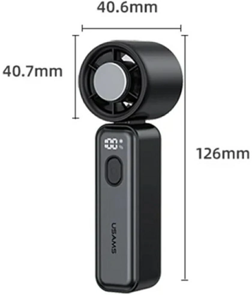 Ventiliatorius „Wiatrak USAMS Ice-Cooling Digital High Speed 2000mAh“ juodas