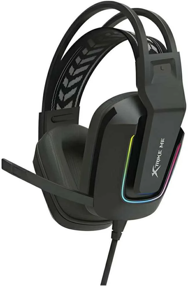 Xtrike Me GH-712 juodos ausinės su RGB apšvietimu