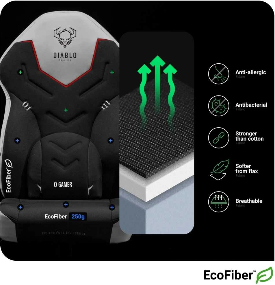 Žaidimų kėdė Diablo X-Gamer, Juodos/Baltos spalvos