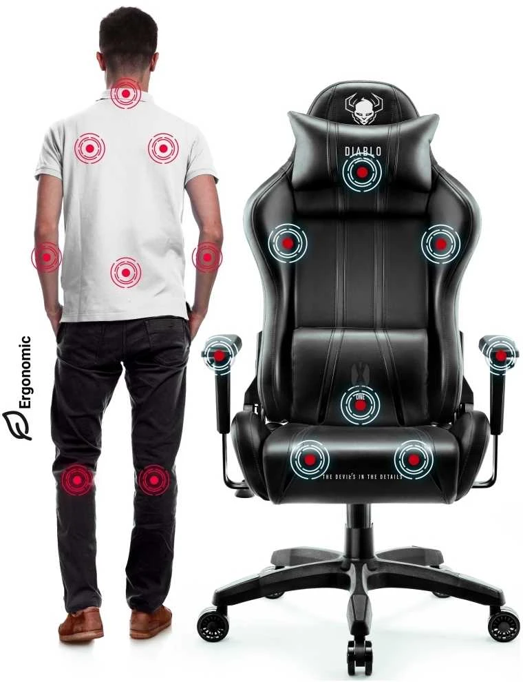 Žaidimų kėdė Diablo X-One 2.0 Gaming Chair Normal, Juodos spalvos