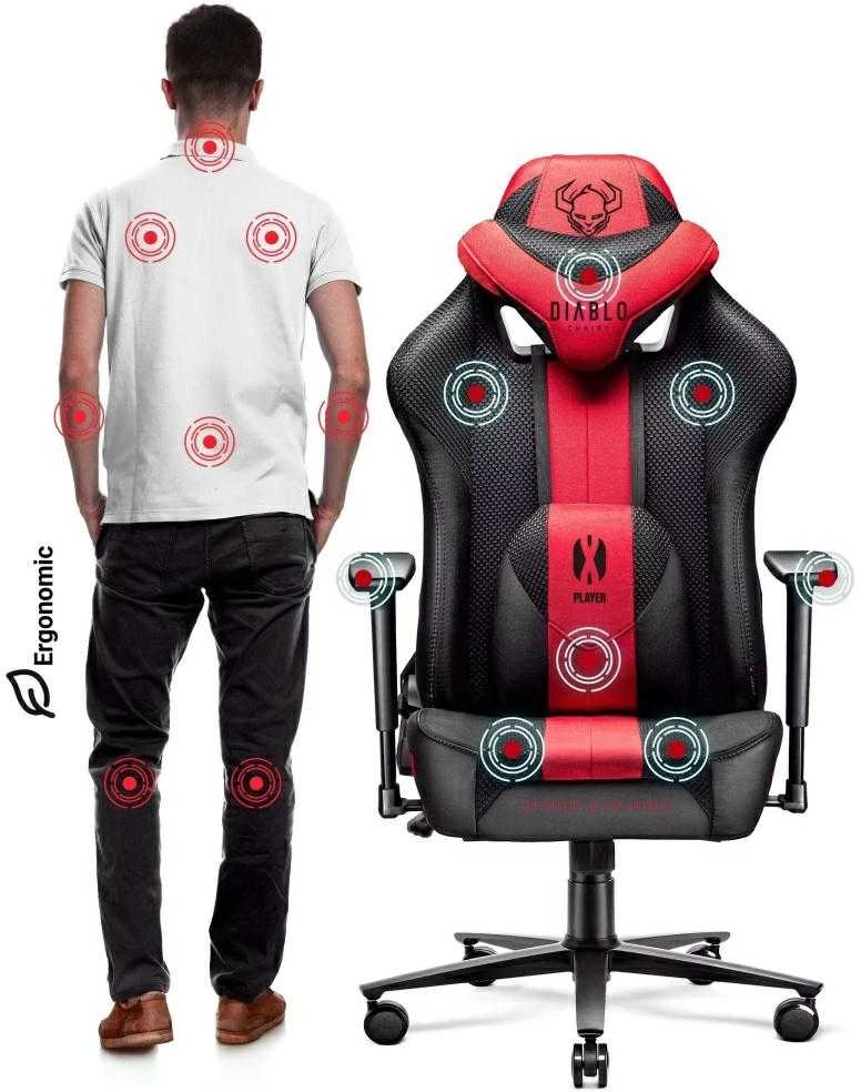 Diablo Chairs Žaidimų kėdė Diablo X-Player 2.0 Gaming Chair King Size, Juoda-raudona