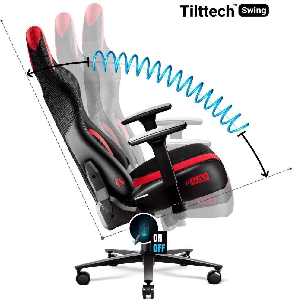 Žaidimų kėdė Diablo X-Player 2.0 Gaming Chair Normal, Juoda-raudona