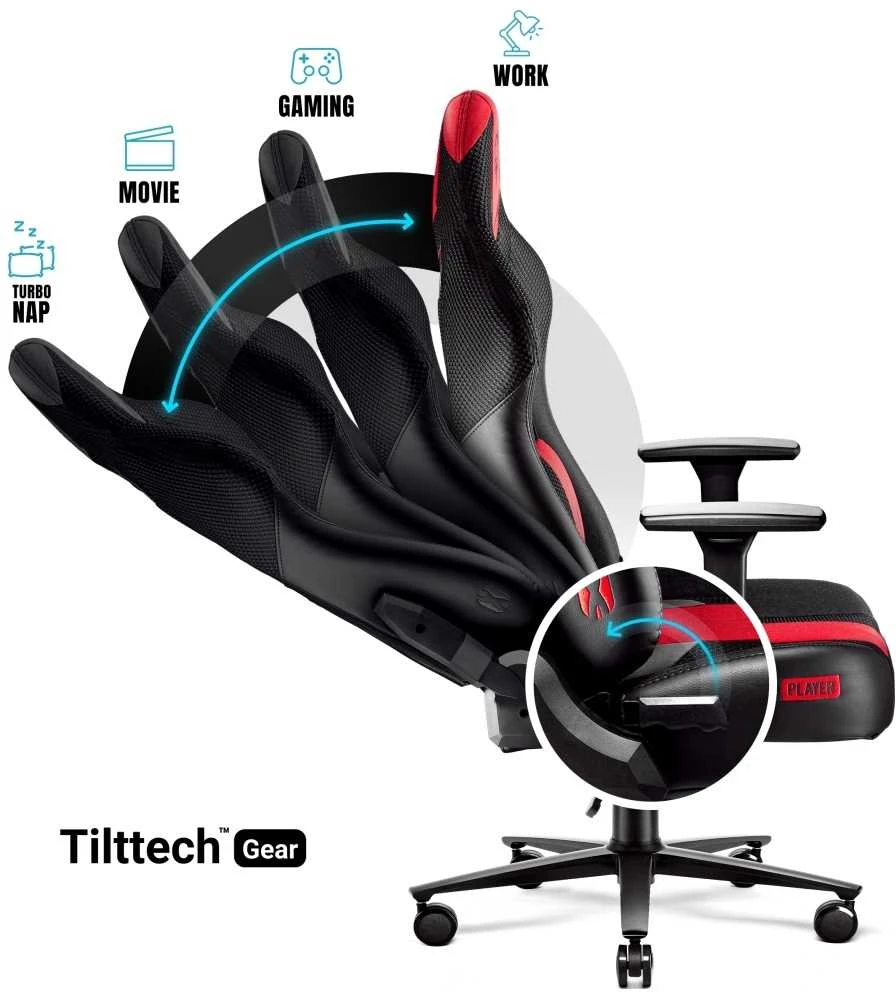 Žaidimų kėdė Diablo X-Player 2.0 Gaming Chair Normal, Juoda-raudona