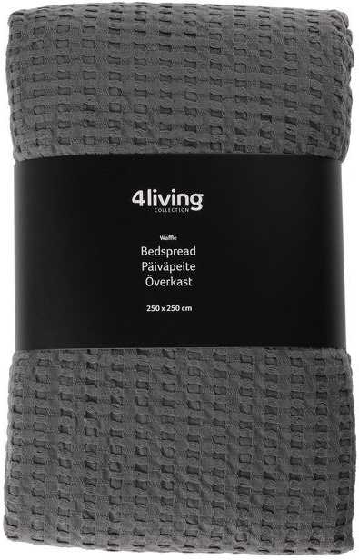 4Living Lovatiesė Waffle pilka 250x250 cm