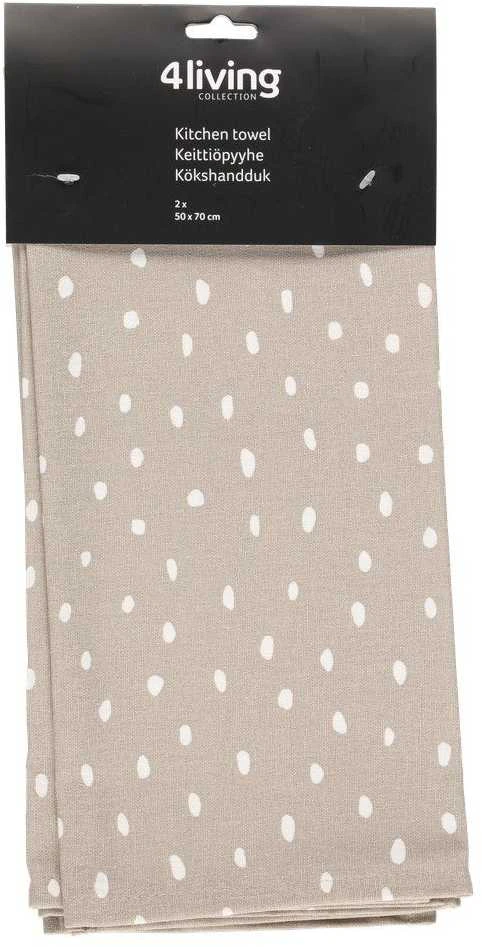 4Living Kitchen Rankšluostis Fun 2 pcs 50x70 cm beige