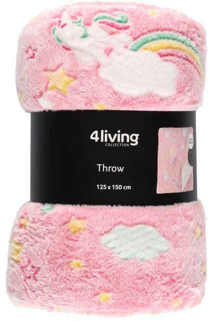 4Living Throw Glow Rainbow švytėjimas tamsoje 125x150cm