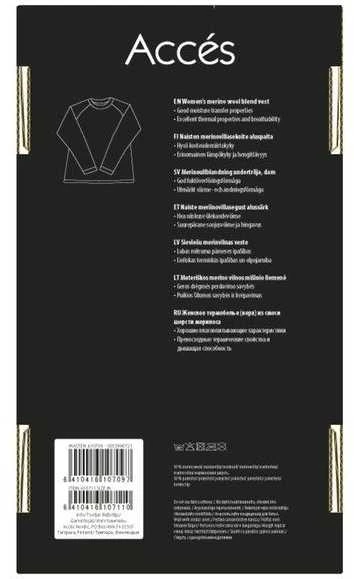 Acces Juodi merino mišinio apatiniai marškinėliai moterims
