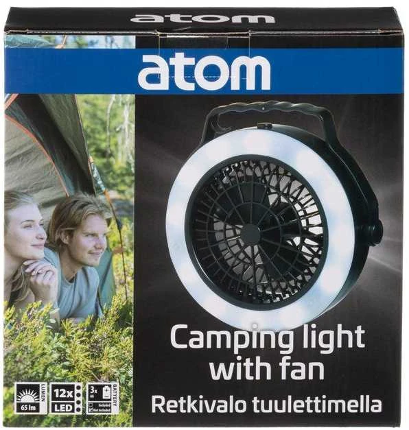 Atom Kempingo šviesa su ventiliatoriumi