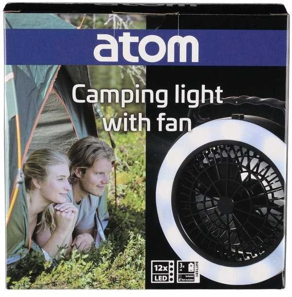 Atom Kempingo šviesa su ventiliatoriumi