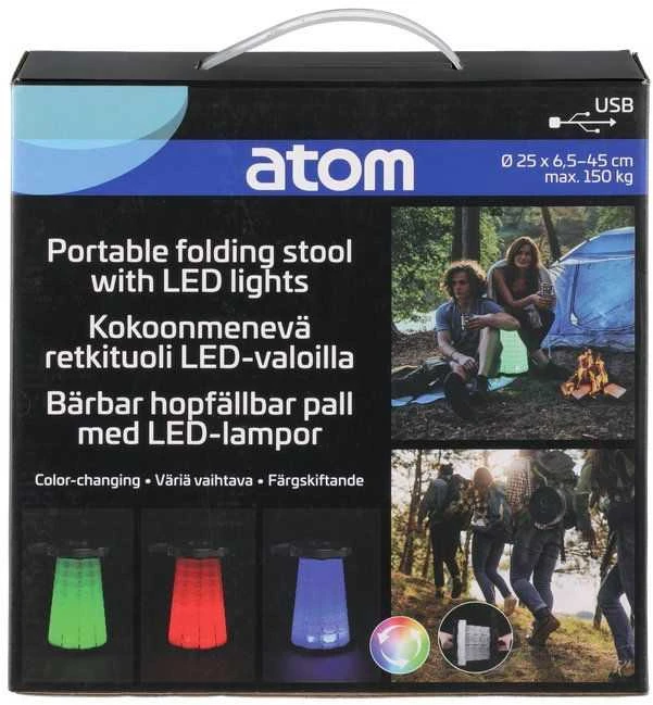 Atom Sports Atom Nešiojama sulankstoma LED lempos kėdė
