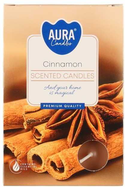 Kvapiosios arbatinės žvakutės Cinnamon, Aura, 6 vnt.