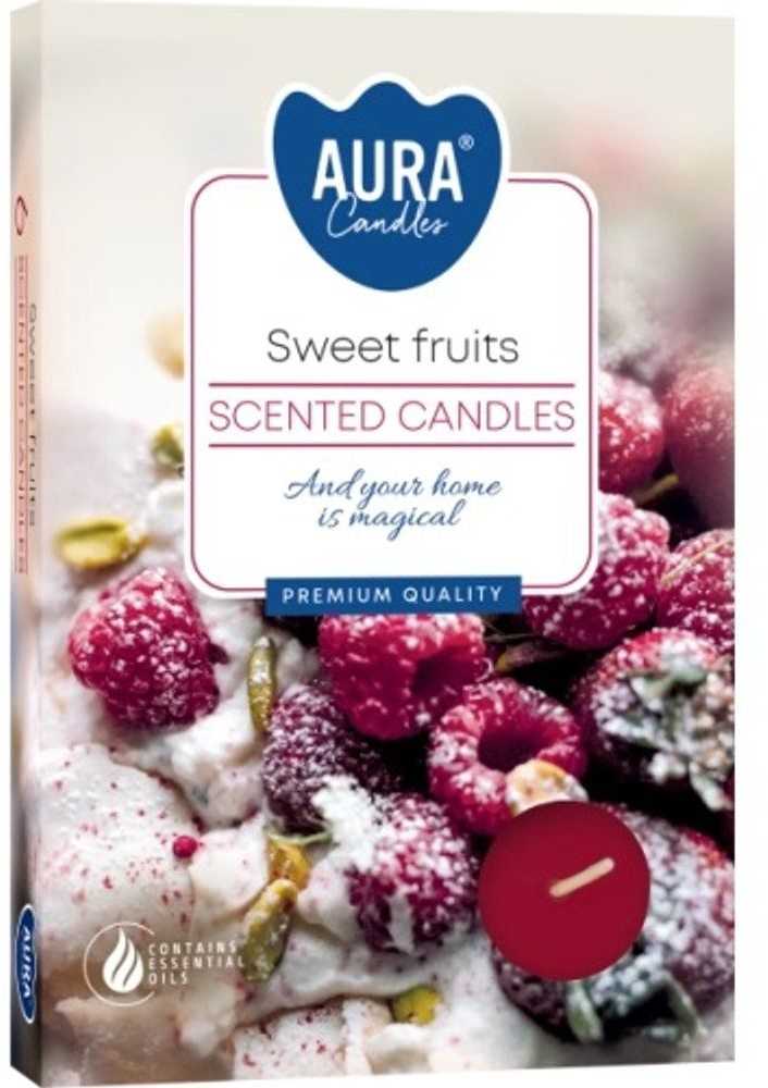 Aura Plauk.žvakutės 6vnt Sweet fruits