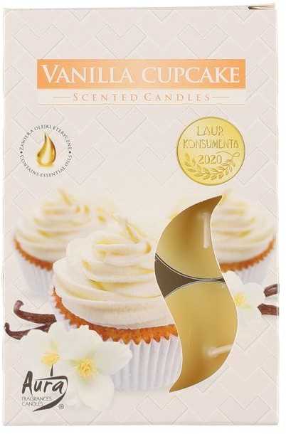 Aura Kvepiančios žvakutės Vanilla Cupcake 6vnt