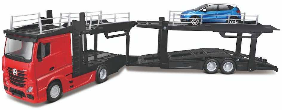 BBURAGO 1/43 Street Fire auto vilkikas Mercedes Benz Actros su automobiliu, asort., 18-31458