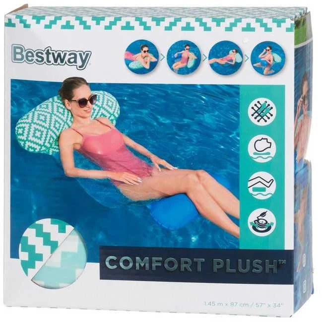 Bestway plaukimo kėdė gultas vandens hamakas Comfort Plush 145x87 cm 43555