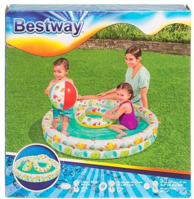 BESTWAY pripučiamas baseino rinkinys vaikams Play Pool , 1.22m x 0.20m, 51124