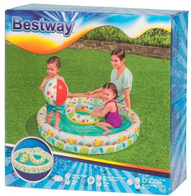 BESTWAY pripučiamas baseino rinkinys vaikams Play Pool , 1.22m x 0.20m, 51124