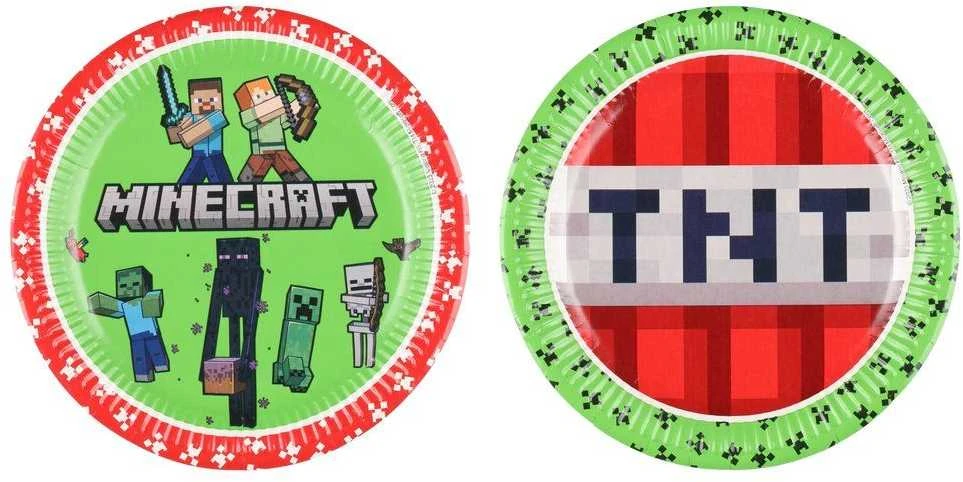 GoDan Minecraft popierinės lėkštės 23cm 8vnt