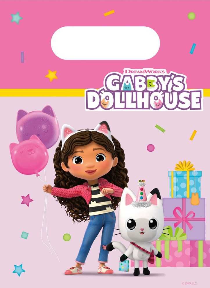 Globos Europe Bv Švenčių maišelis popierinis Gabby's Dollhouse 4 vnt.