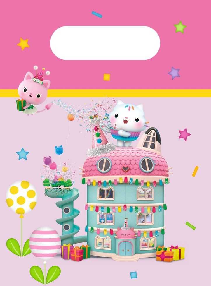 Globos Europe Bv Švenčių maišelis popierinis Gabby's Dollhouse 4 vnt.
