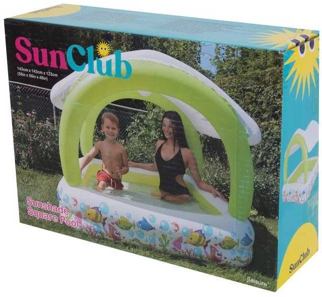 Sunclub vaikiškas pripučiamas baseinas su stogu 143x143x123 cm