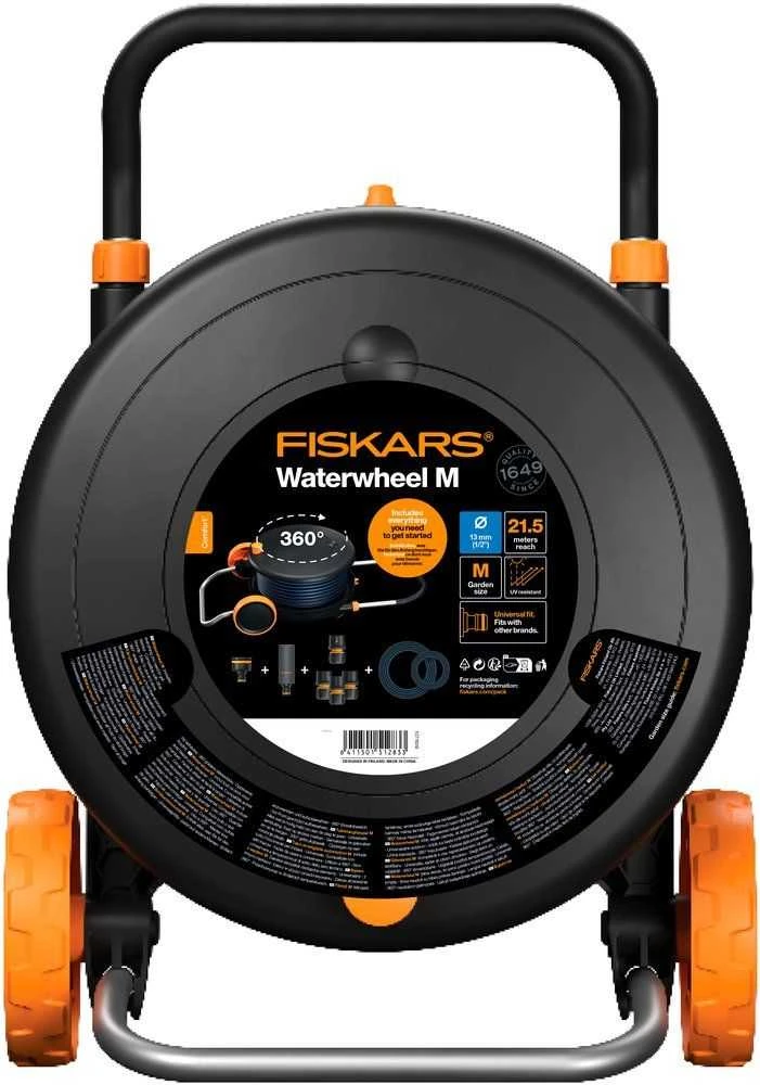 Fiskars Laistymo ritė M su žarna (1/2") 20m