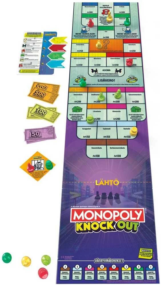 Hasbro MONOPOLY Stalo žaidimas „Knockout“ (suomių kalba)