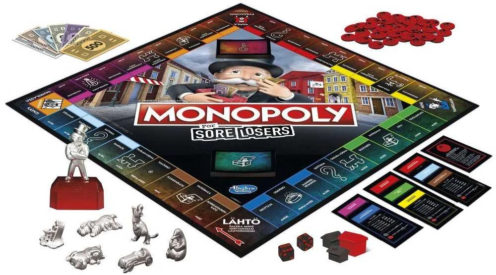 MONOPOLY HASBRO Skausmingiems nevykėliams - tik FIN