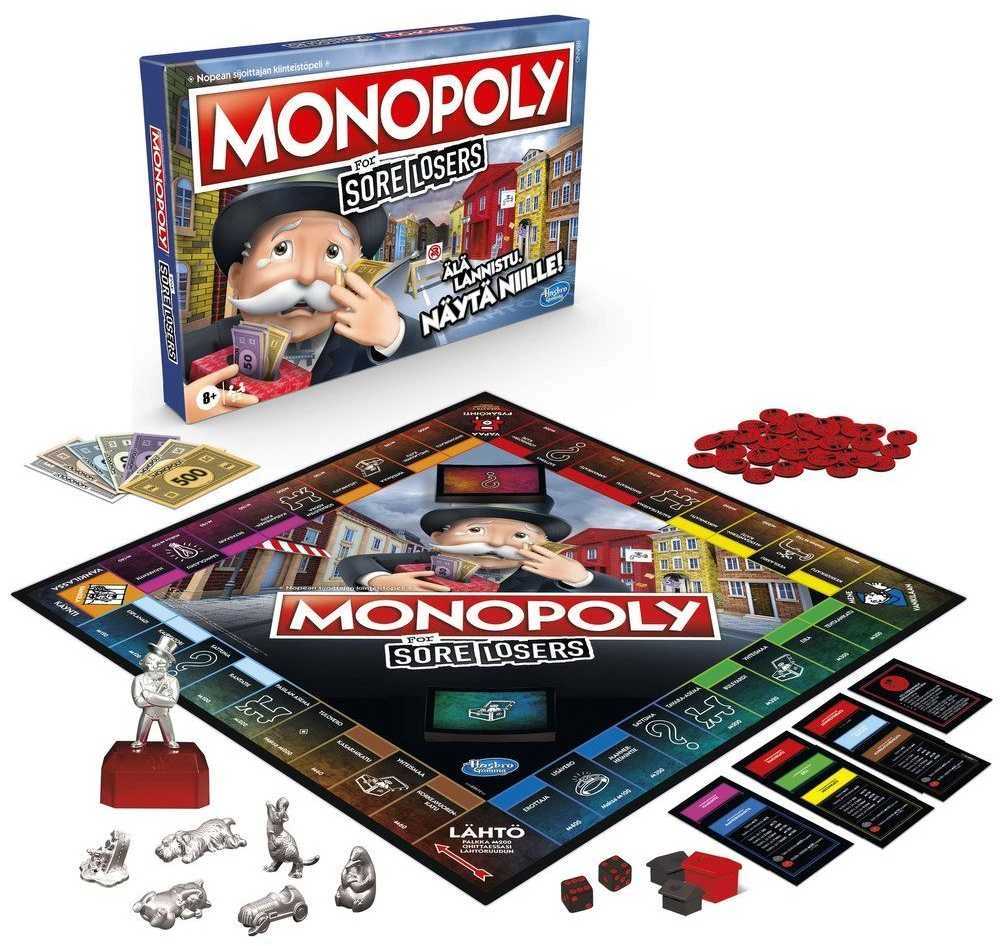 MONOPOLY HASBRO Skausmingiems nevykėliams - tik FIN