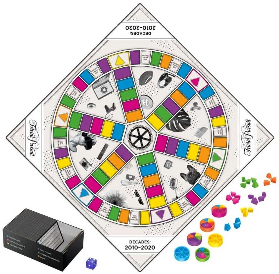 „HASBRO GAMING“ išleido „Trivial Pursuit“ dešimtmečius nuo 2010 iki 2020 m.