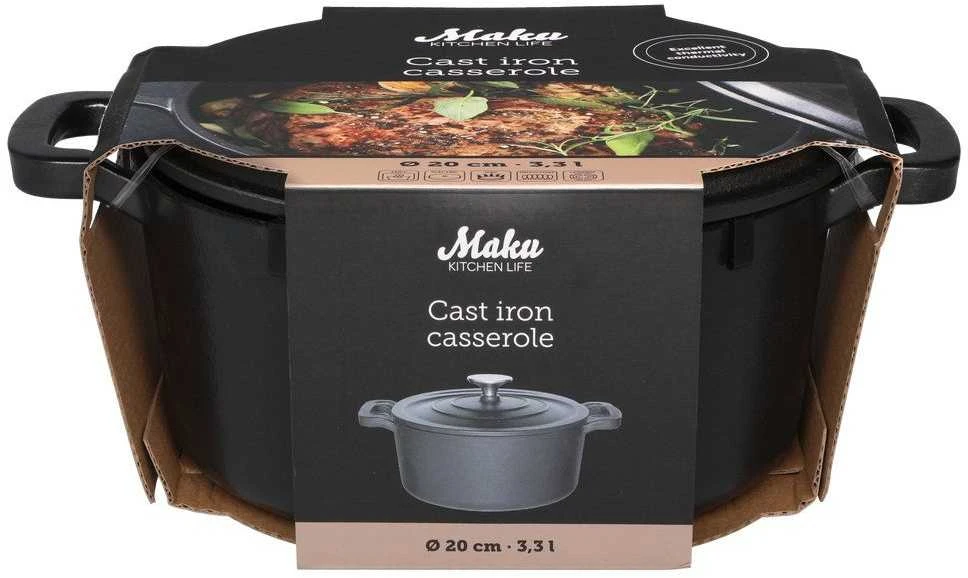 Maku ketaus puodas 3.3 l, juodas