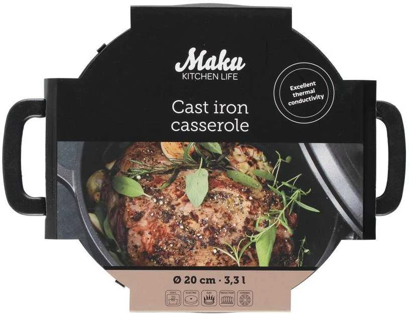 Maku ketaus puodas 3.3 l, juodas