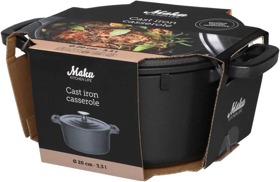 Maku ketaus puodas 3.3 l, juodas