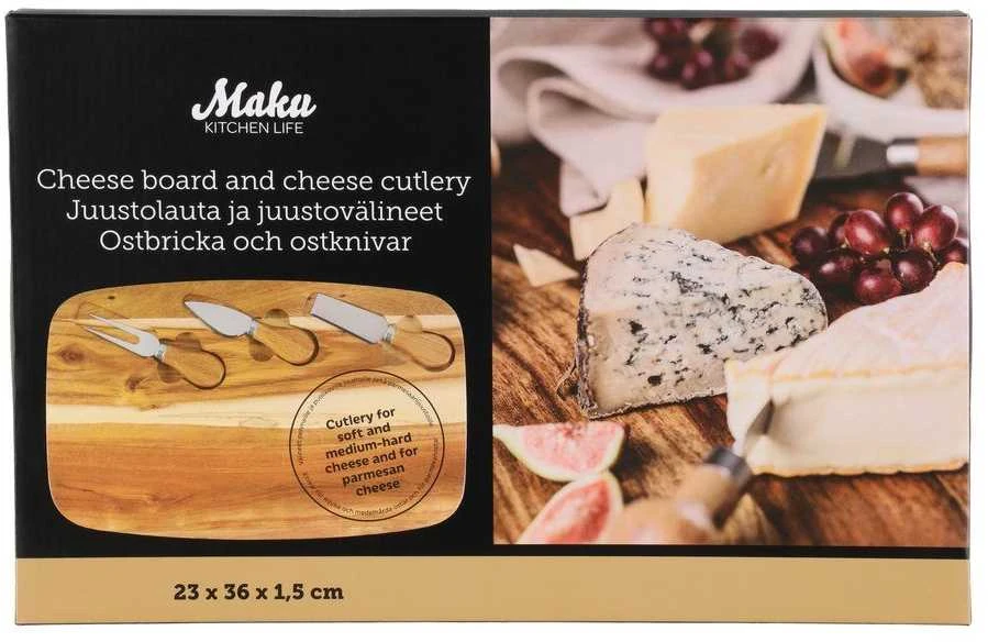 Maku lentelė sūriui+3įrankiai 23x36cm