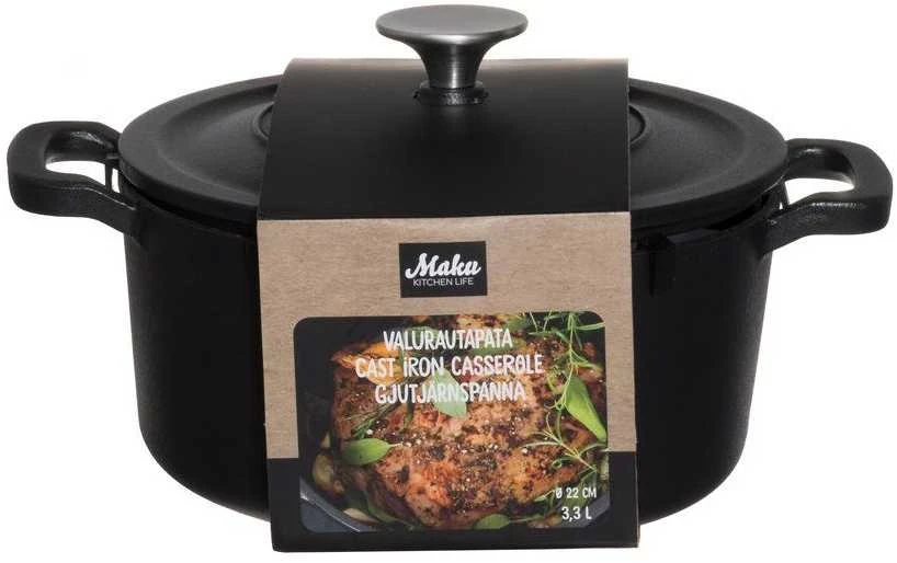 Maku ketaus puodas 3.3 l, juodas