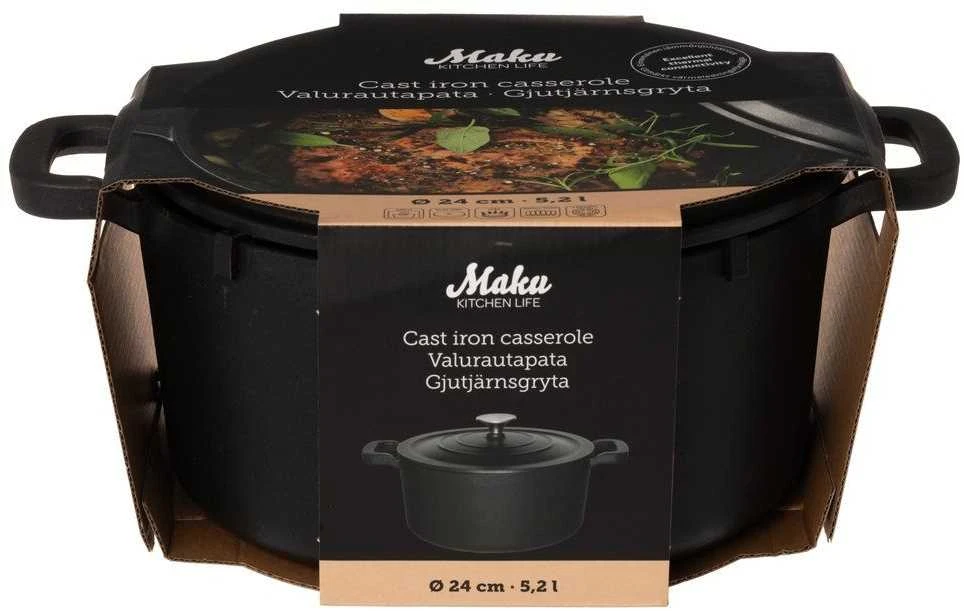 Ketaus puodas 5,2l "Maku" (juodas)