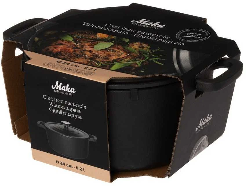 Ketaus puodas 5,2l "Maku" (juodas)
