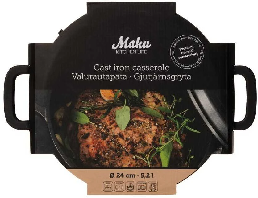 Ketaus puodas 5,2l "Maku" (juodas)
