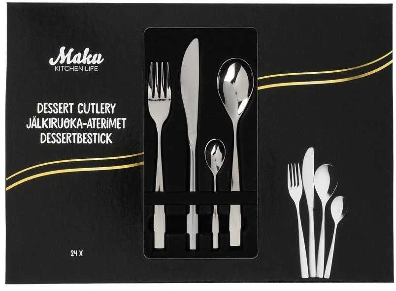 Maku Kitchen Life nerūdijančio plieno desertiniai stalo įrankiai 24 vnt.