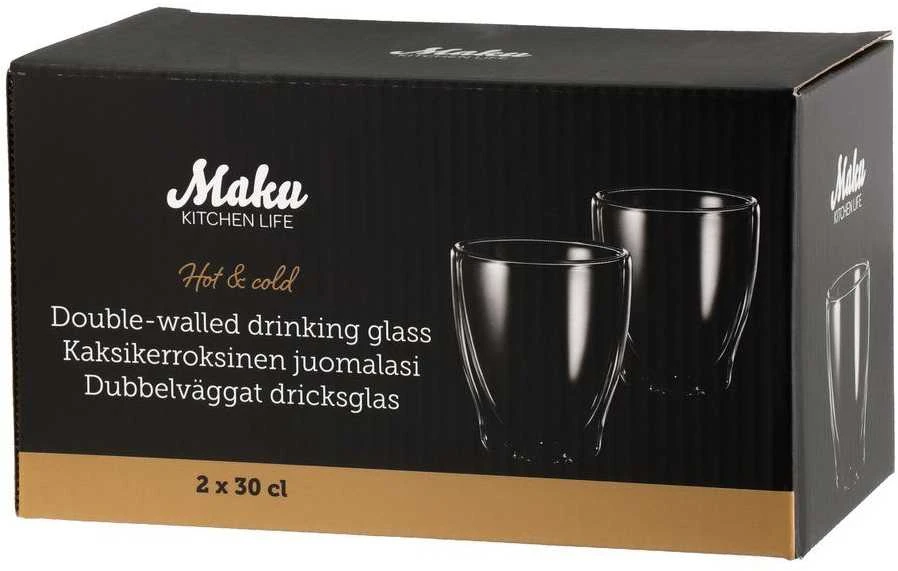 Dvig.stiklo stiklinės "Maku",300ml,2vnt.