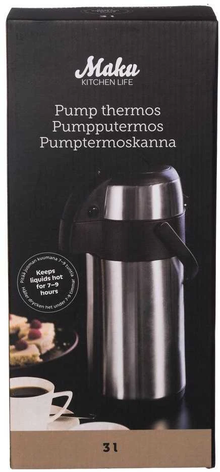 Maku termosas 3l "Airpot" iš nerūdijančio plieno, su pompa