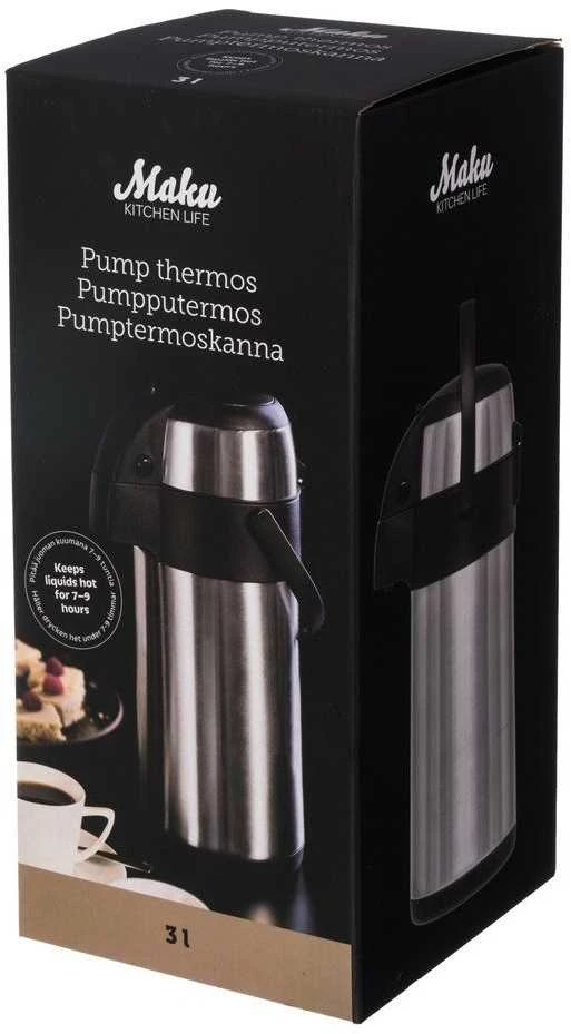 Maku termosas 3l "Airpot" iš nerūdijančio plieno, su pompa