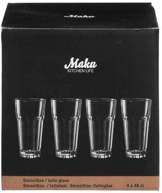 Maku Kitchen Life kokteilių/latės stiklinė 48 cl 4 vnt.