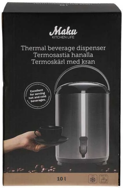 Šiluminis gėrimų dozatorius su čiaupu Maku, 10L